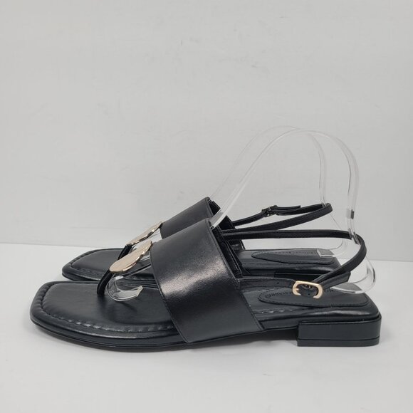 White House Black Market Women's Disc Slingback Black Flat US Size 8.5M - Picture 2 of 8